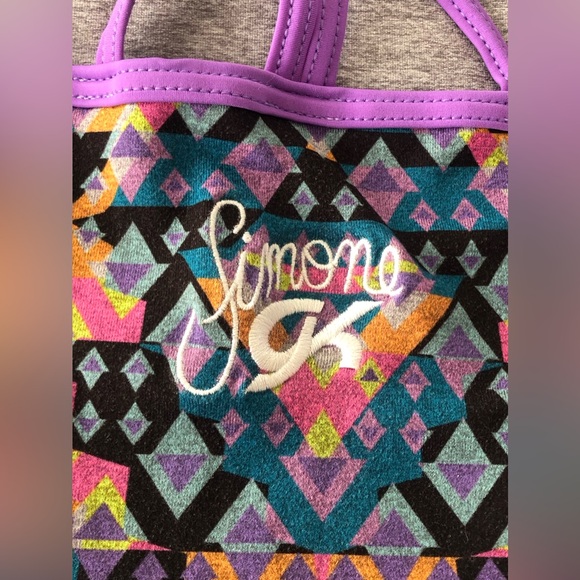 GK Simone Biles Gymnastics Leotard Purple Kaleidoscope AS Adult Small - Picture 3 of 11